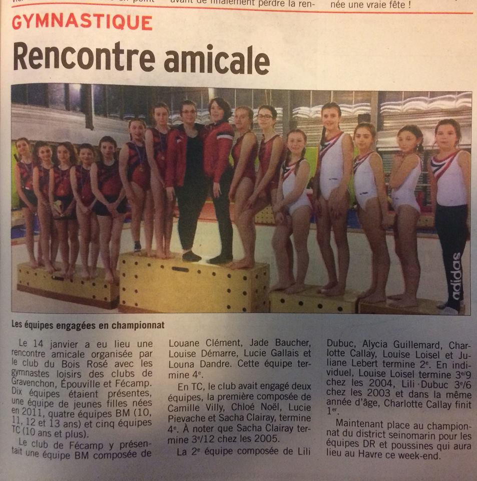 Rencontre amicale janvier 2017 fecamp