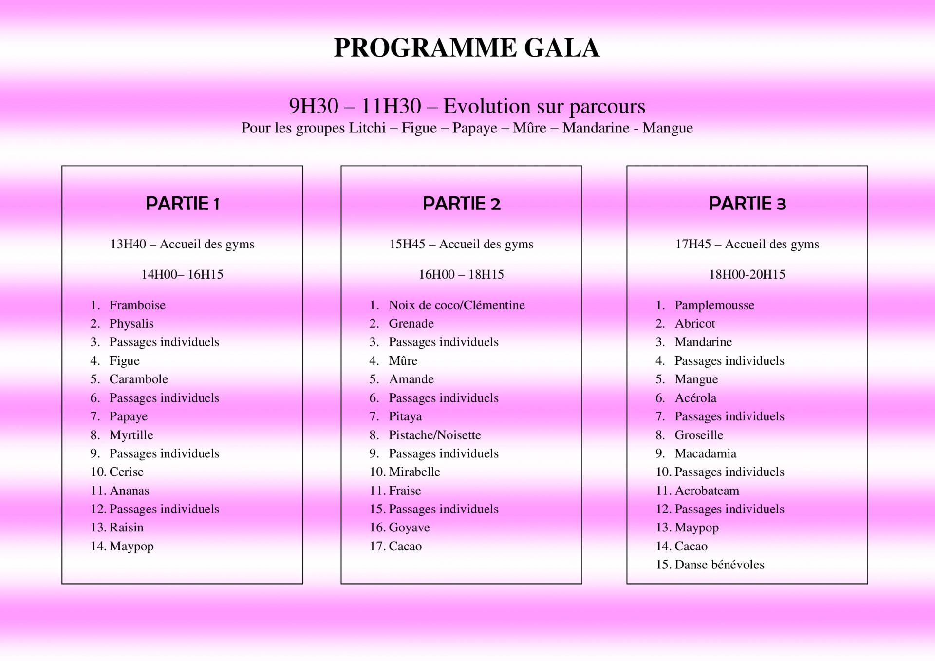 Programme gala